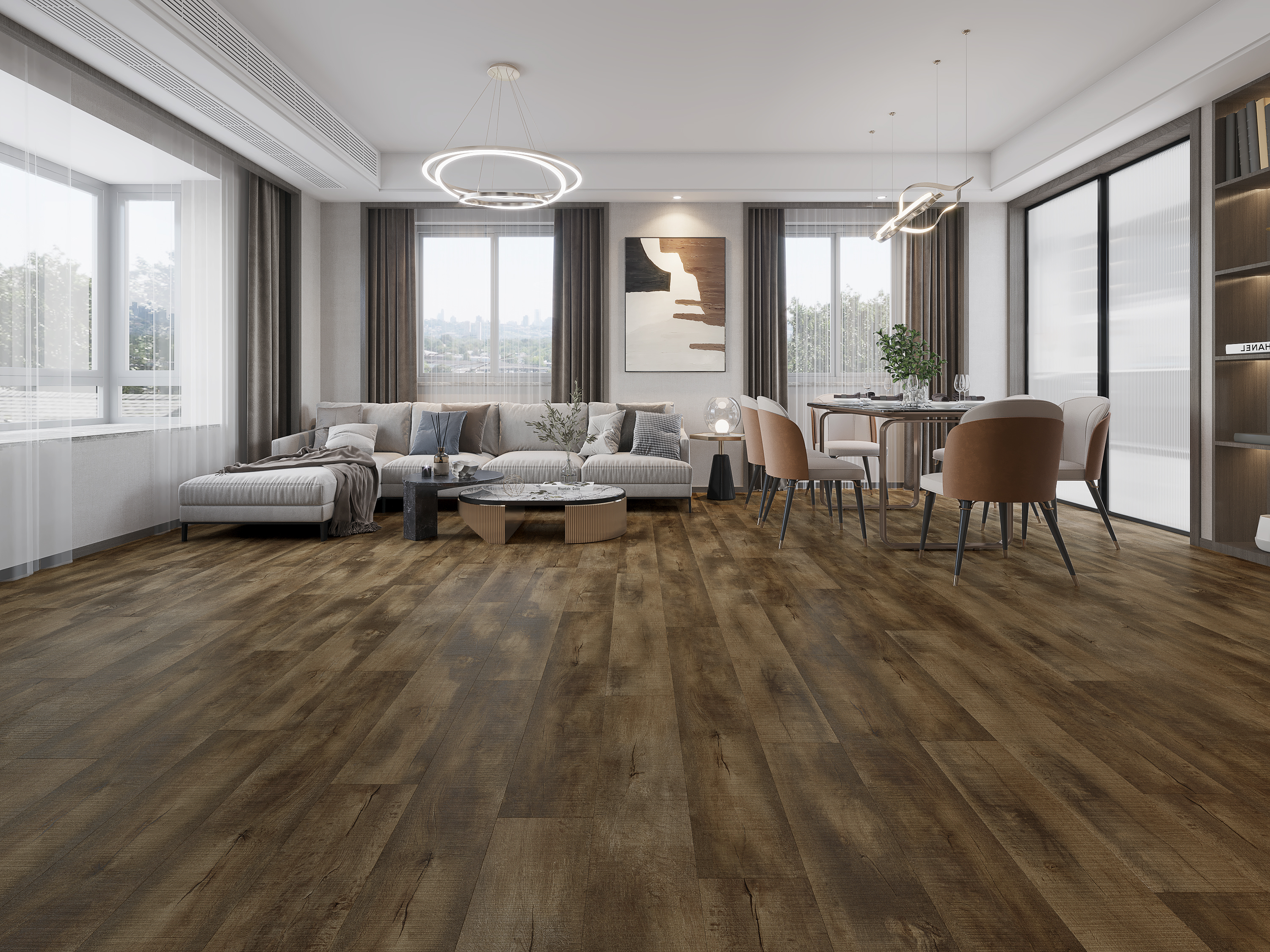 Кварцвиниловый SPC ламинат Evofloor Life Click OakCapri Дуб Капри S001-4.2 1220×184×4,2 фото в интерьере